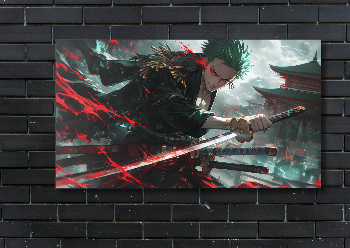 Zoro Oni Metal Poster