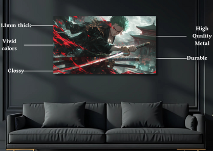 Zoro Oni Metal Poster